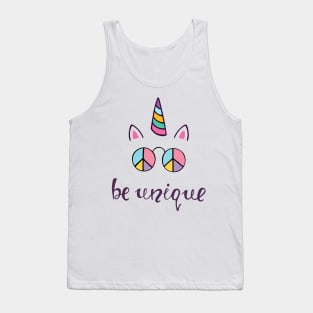 Be Unique Cute Inspiration Positive Cat Quote Tank Top